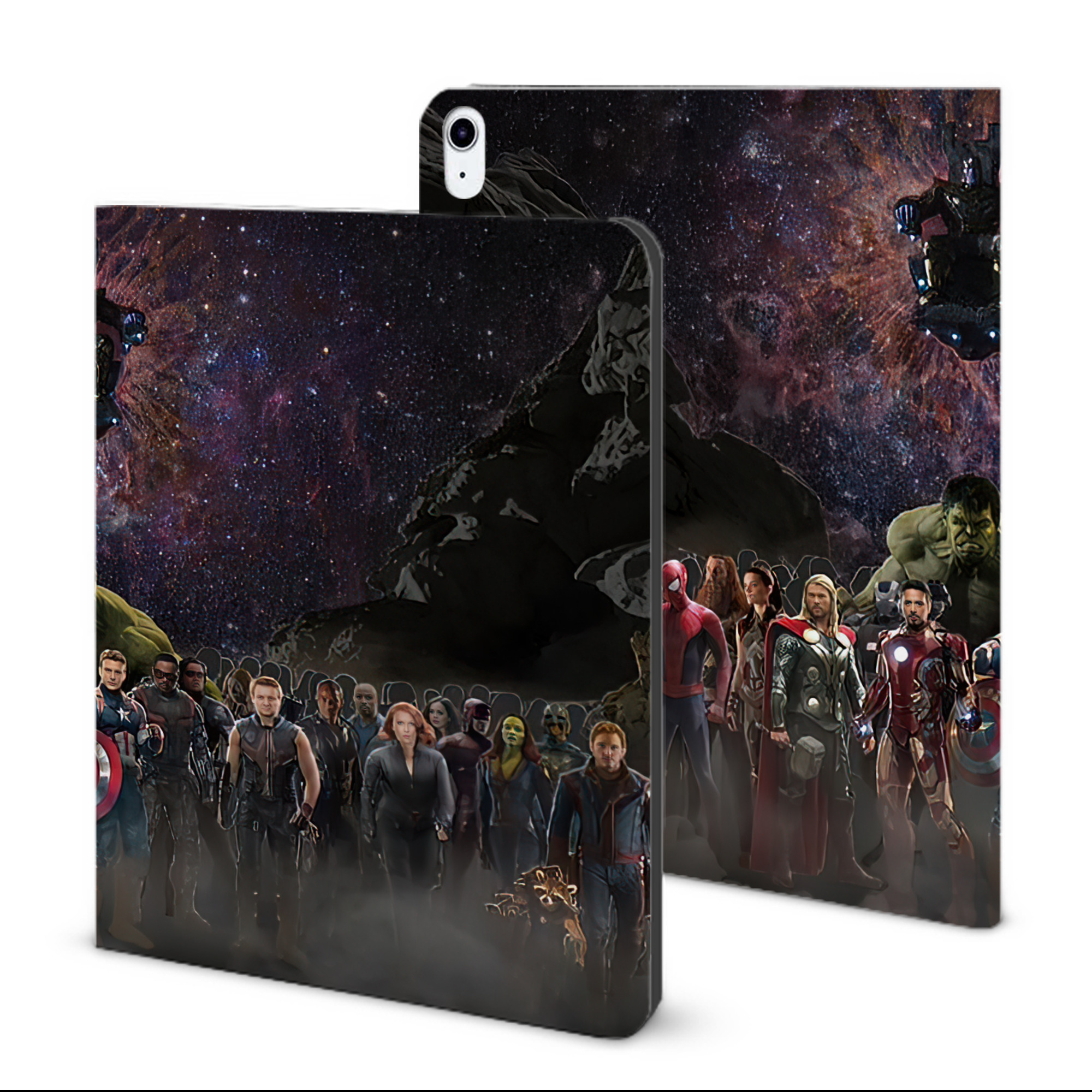 （画像用） アベンジャーズ The Avengers IPad ケース ブック型 PUレザー TPU 耐衝撃 軽量 薄型 ペン収納なし 全面保護 IPad 各モデル対応